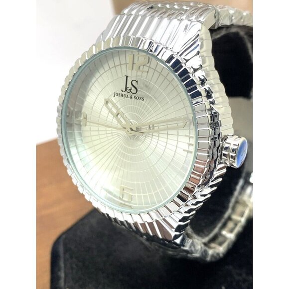 Joshua & Sons Men's Watch JS99SS Quartz Silver Stainless Steel 44mm - Picture 13 of 14